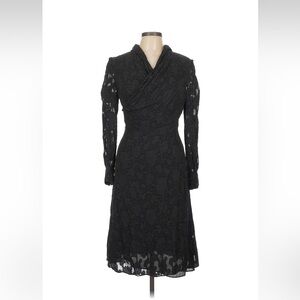 CO Collection Black Overlay Dress Stephanie Danan Justin Kern Sz L READ